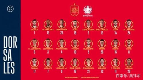 2021欧洲杯西班牙号码（2021 欧洲杯 西班牙）